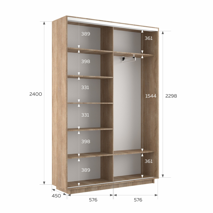 Шкафы-купе 2-х дверные, Шкаф-купе Экспресс 2-х дверный Фотопечать Ленты Стекла 120х45х240