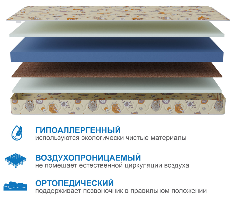 Матрасы, Матрас Здоровый сон-Мишутка 800х1600