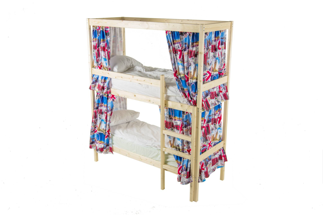 Для подростков, Кровать двухярусная с каркасом для штор 900x2000