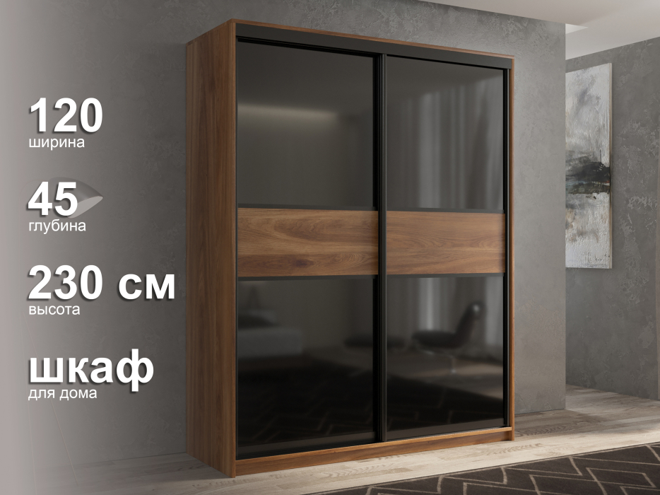 Шкафы-купе 2-х дверные, Шкаф-купе 2х дверный Кааппи 12 120х45