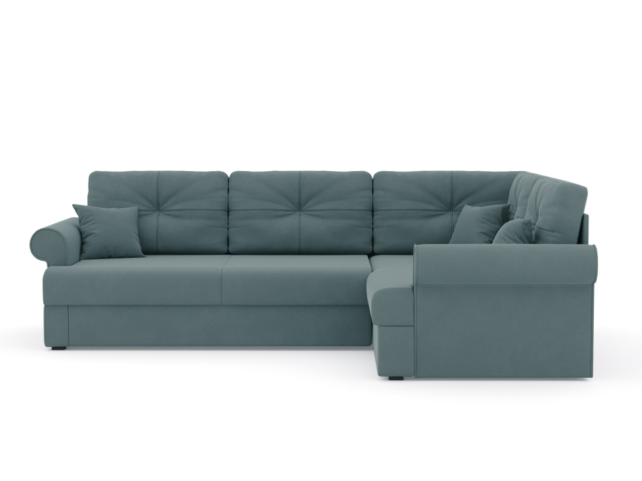 Диваны угловые в гостиную, Диван-кровать угловой Мирта дельфин, велюр