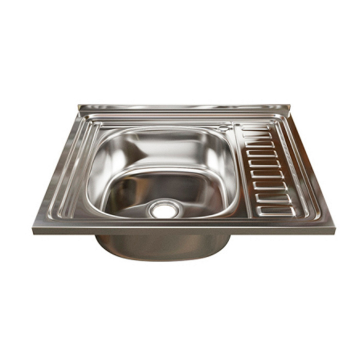 Кухонные мойки, Мойка 60х50 (0,6) лев вып 3 1/2 MIXLINE 16см  с сифоном