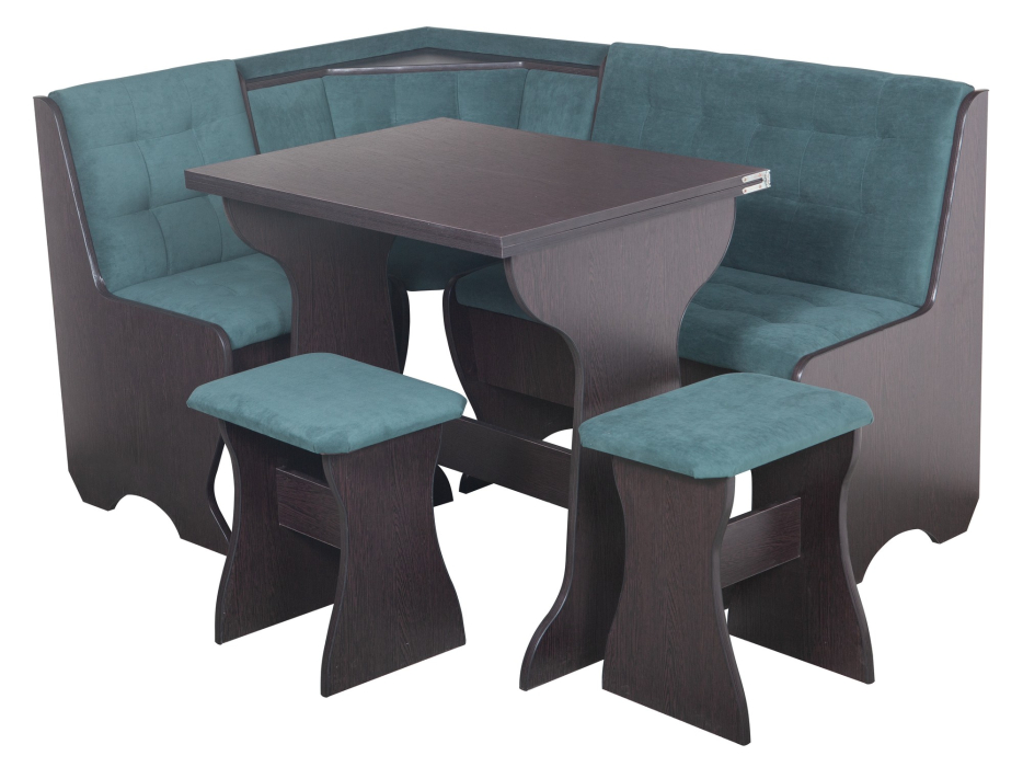 Кухонные уголки, Кухонный уголок Стиль 1Л (со столом СТ3) Дуб венге / велюр