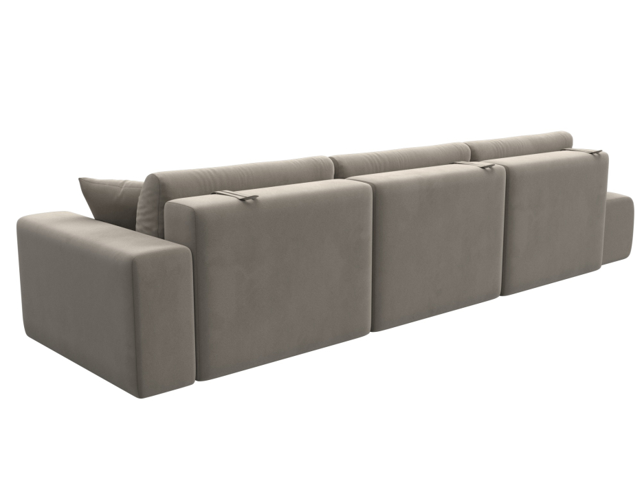 Диваны еврокнижки, Диван прямой Лига-036 Модерн Лонг подлокотник справа, микровельвет