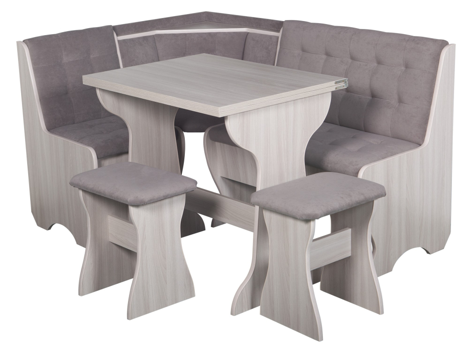 Кухонные уголки, Кухонный уголок Стиль 1Л (со столом СТ3) Ясень шимо светлый / велюр