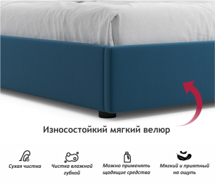 Мягкая кровать-софа без изголовья Base 1600 с подъемным механизмом