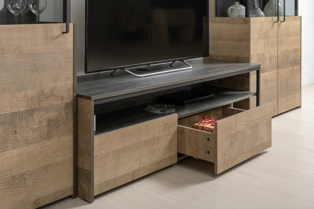 Стенки для гостиной, ТВ-тумба и комод с ящиками Трувор