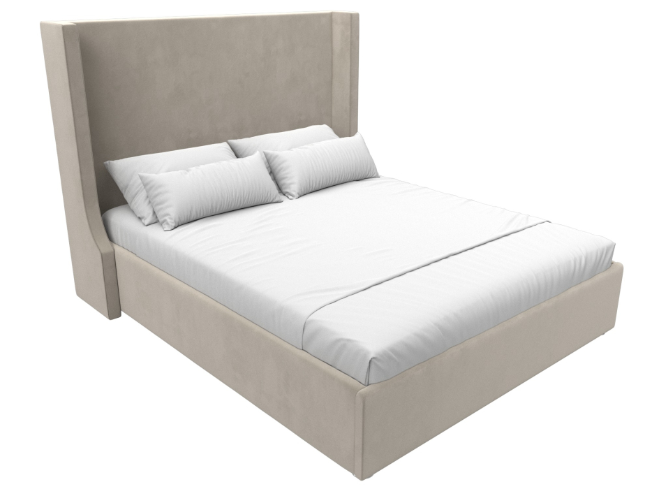 Мягкая кровать, Кровать интерьерная Ларго 160, микровельвет