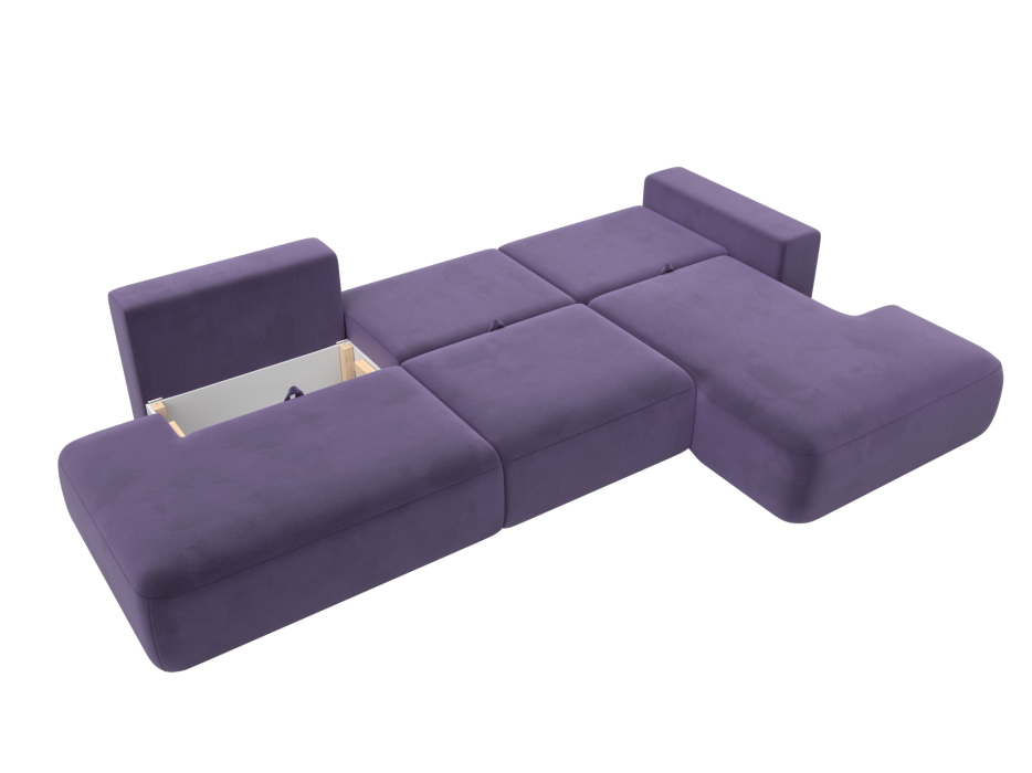 Диваны угловые в гостиную, Диван угловой Лига-036 Модерн Лонг правый угол, велюр