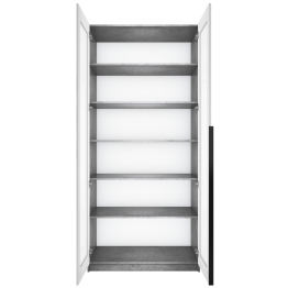 Шкаф распашной Е1 Локер 101x52.5x220 см, с белым стеклом и полками