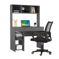 Прямые компьютерные столы, Компьютерный стол Моби Комфорт 12.77F с компьютерным креслом 103 чёрного цвета