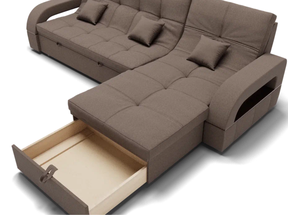 Диваны с ящиком для белья, Модульный диван Майами-2,микровелюр,антивандальная и водостойкая ткань,венеция