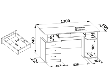 Компьютерный стол КСТ-08.1
