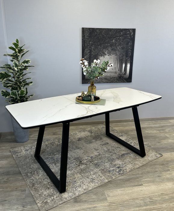 Обеденные столы, Стол Kenner AZ1400 раздвижной, керамика , опоры черные