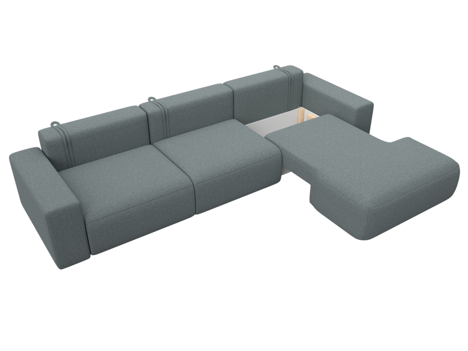 Диваны угловые в гостиную, Диван угловой Лига-036 НПБ Классик Лонг правый угол, рогожка Амур