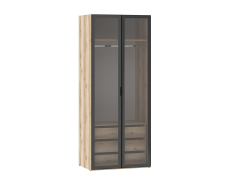 Шкафы распашные, Шкаф для одежды (Витрина) с ящиками Арден 200.04