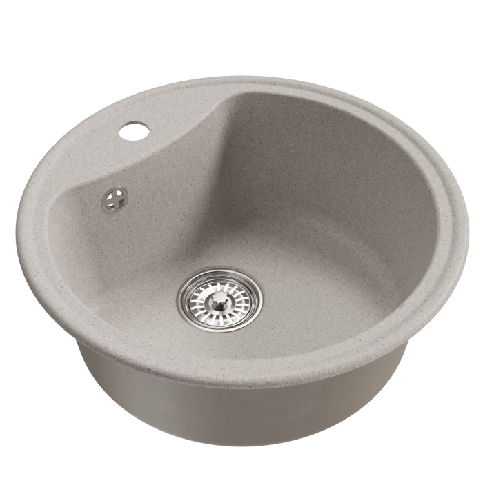 Кухонные мойки, Мойкa ML-GM09 круглая, 510 мм (глуб. чаши 190) NEW*