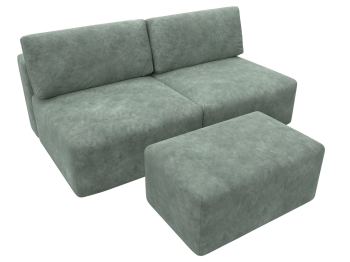 Диван прямой модульный с пуфом Лига-060 НПБ, велюр BRUT