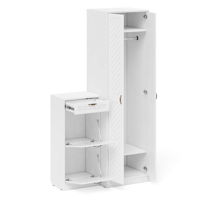 Прихожие, Шкаф с тумбой для обуви 2 секции П-6 № 16 МДФ фрезеровка ромб