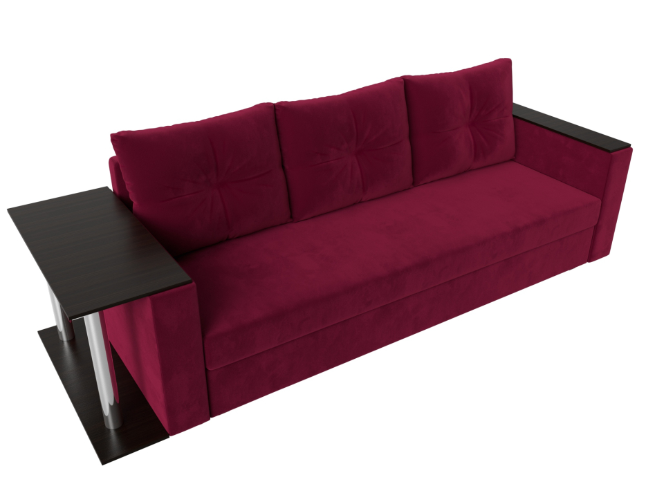 Диваны еврокнижки, Диван прямой Атланта со столом слева, микровельвет