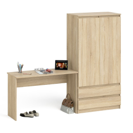 Шкаф с ящиками и дверками Мори 900.1 с письменным столом 1200.1