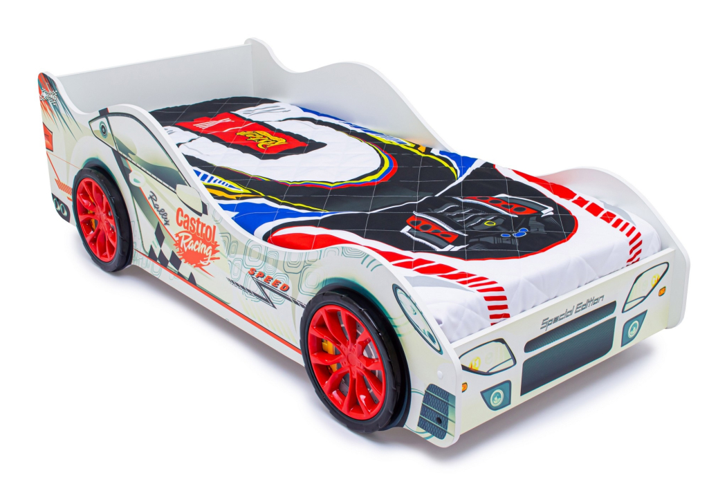 Для мальчика, Детская кровать-машина Бельмарко "Безмятежность", с матрасом Бельмарко "Альфа"