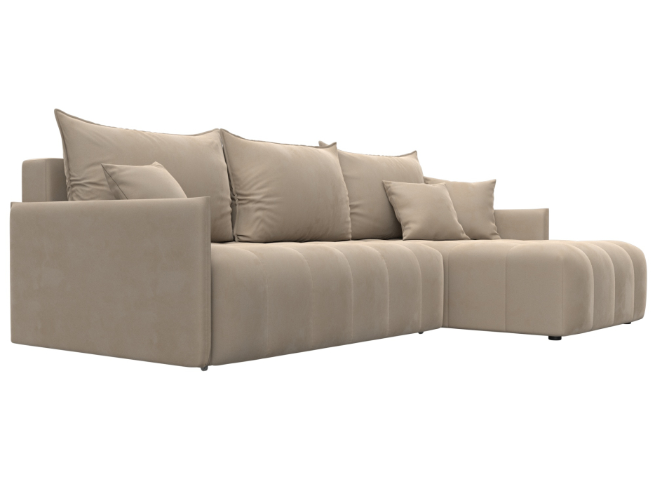 Диваны угловые в гостиную, Диван угловой Лига-054 НПБ угол универсальный, велюр SEVEN