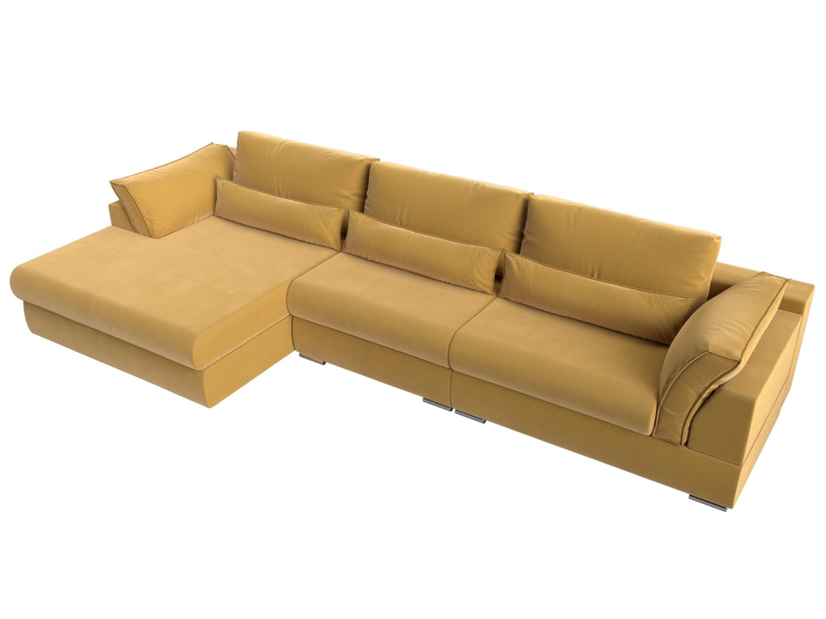 Диваны угловые в гостиную, Угловой диван Пекин Long угол левый, НПБ, микровельвет