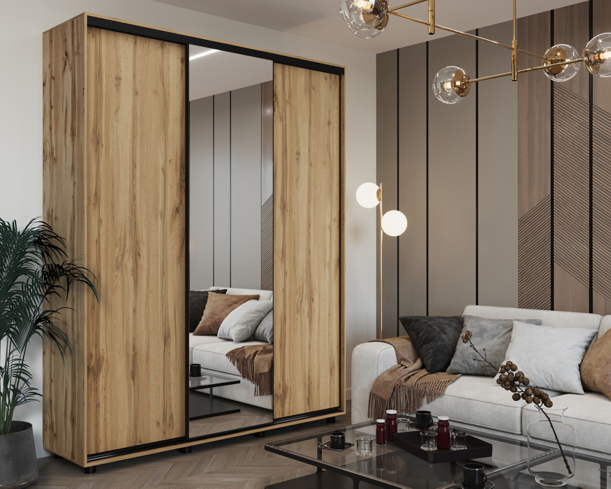 Шкафы-купе 3-х дверные, Шкаф-купе PRIME, 177х60 с зеркалом