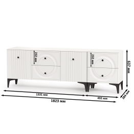 ТВ-тумба с тумбой с двумя ящиками Валенсия