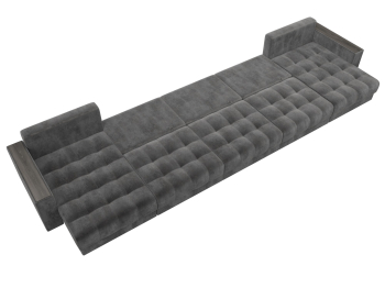 Диван П-образный с декором Лига-049 НПБ Мегалонг, велюр TOWER