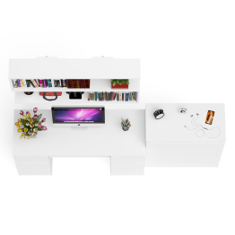 Стол письменный Мори МС-2 с комодом МК800 4 ящика и полкой 1200