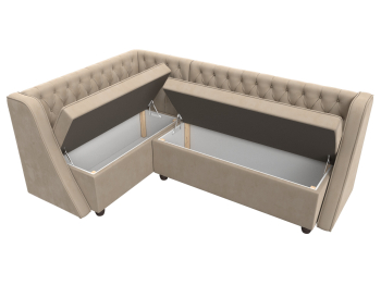 Кухонный угловой диван Лофт левый угол, велюр