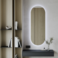 Зеркала в спальню, Зеркало с холодной подсветкой GENGLASS NOLVIS NF LED M, с проводом 50х135 см