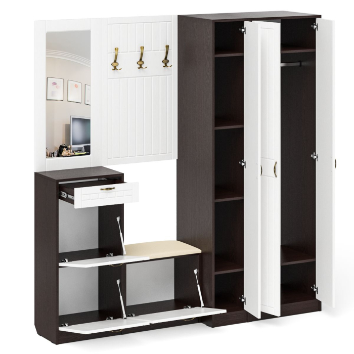 Прихожие, Набор модульной мебели для прихожей П-6-500 № 51 фрезеровка прованс