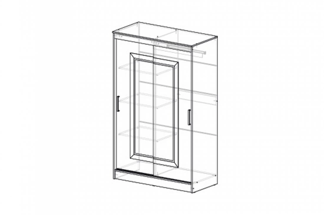 Шкафы-купе 2-х дверные, Шкаф-купе Элегант 5 ЛДСП 200х126х59