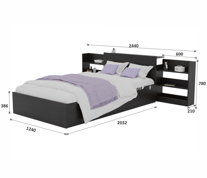 Полутораспальные, Кровать Доминика с блоком, ящиками 120 и матрасом АСТРА