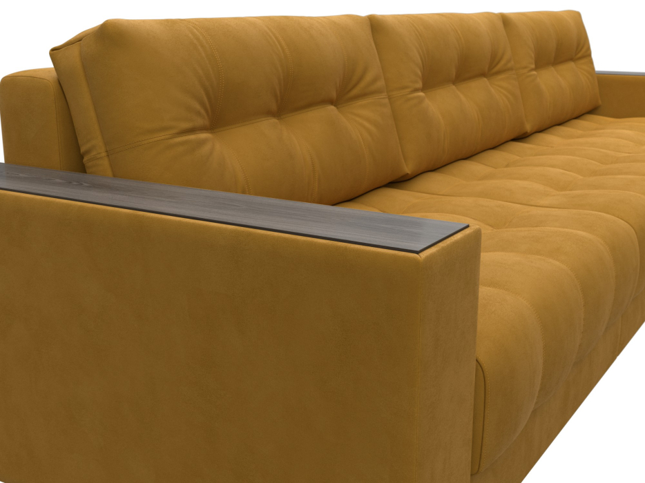 Дизайнерские диваны для гостиной, Диван угловой с декором Лига-049 НПБ Лонг, велюр BRUT