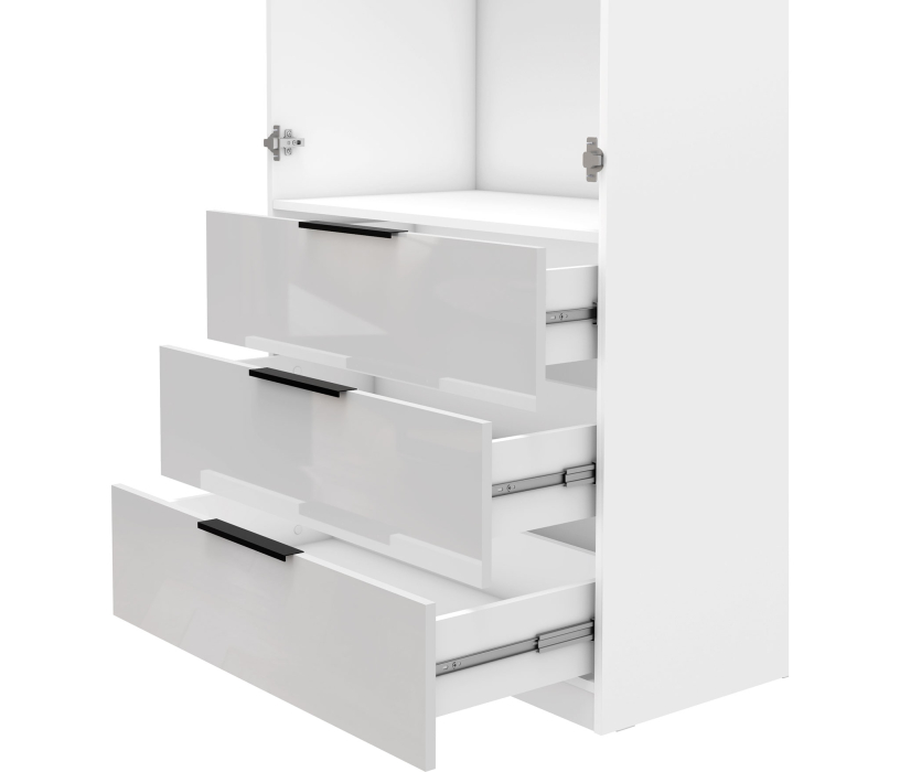 Шкафы, Шкаф 4-х дверный с полками и ящиками, 180 см Люкс