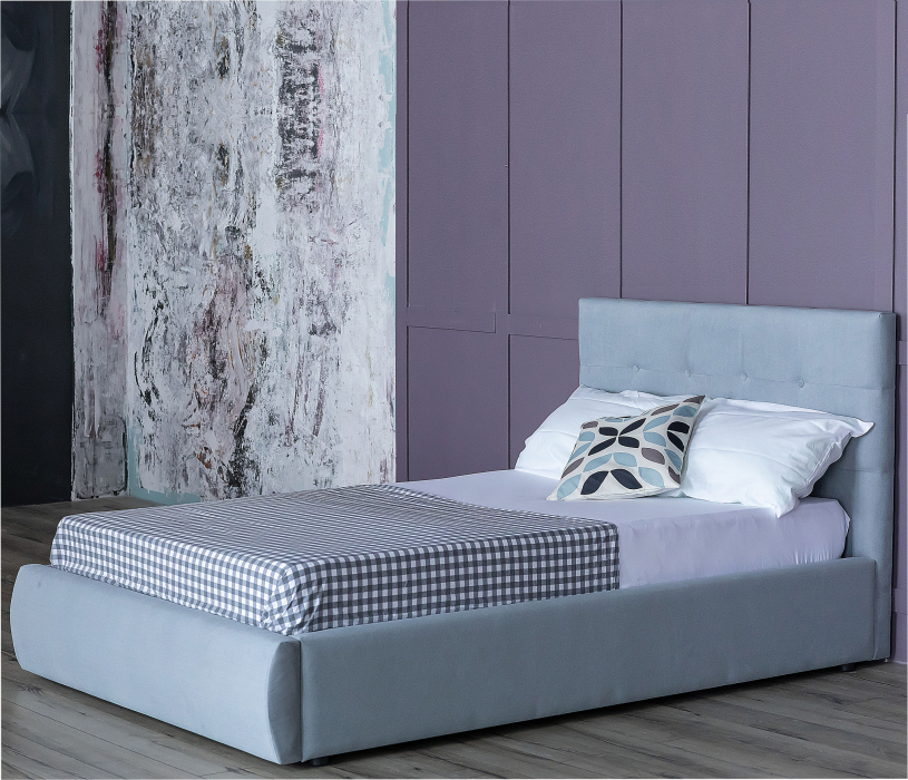 Мягкая кровать, Мягкая кровать Selesta 1200 с ортопедическим основанием с матрасом PROMO B COCOS