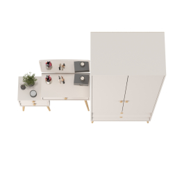 Трюмо с зеркалом Афина и платяной шкаф-комод 2-х дверный