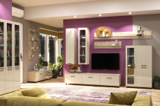 Стенки для гостиной, Модульная гостиная Грейс композиция 8  Ясень Асахи