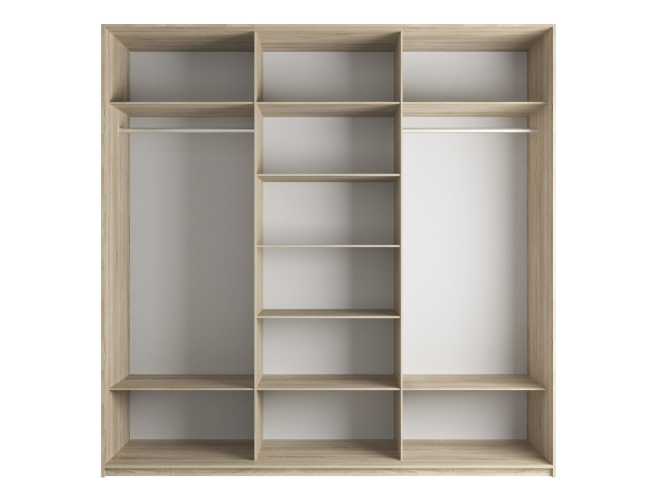 Шкафы-купе 3-х дверные, Шкаф-купе Эста 3-х дверный ДСП/Стекла пудра/Доводчик 270х66х240