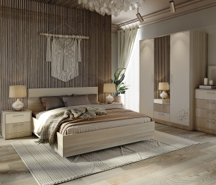 Спальня Камила Ясень светлый/Бежевый