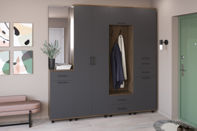 Модульная прихожая Грейс композиция 7  Гикори Джексон Темный