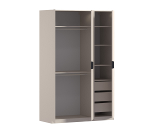 Шкаф трехдверный Макс 1500 мм, вариант №2 (ЛДСП/МДФ)