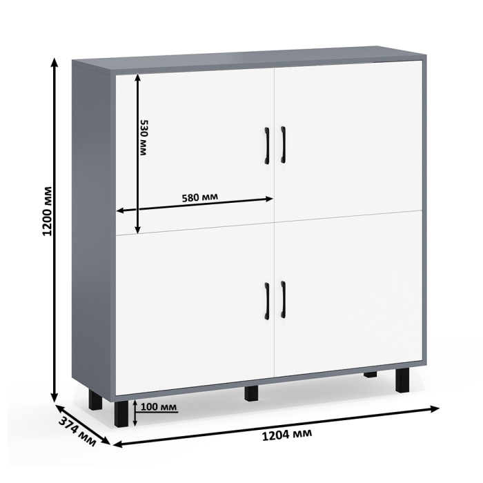 Комоды, Две тумбы-комода с дверками РВК 126-1204