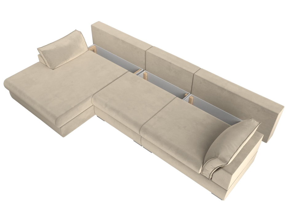 Диваны угловые в гостиную, Угловой диван Пекин Long угол левый, НПБ, микровельвет