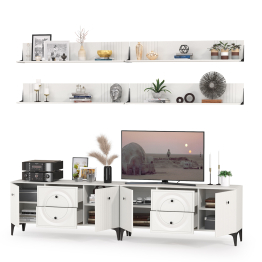 Две ТВ-тумбы и четыре навесных полки Валенсия № 53