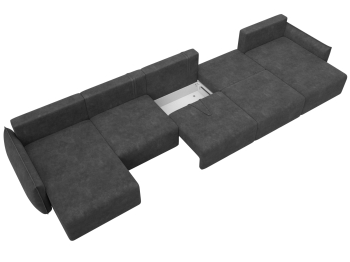 Диван п-образный Лига-051 НПБ МегаЛонг, велюр BRUT